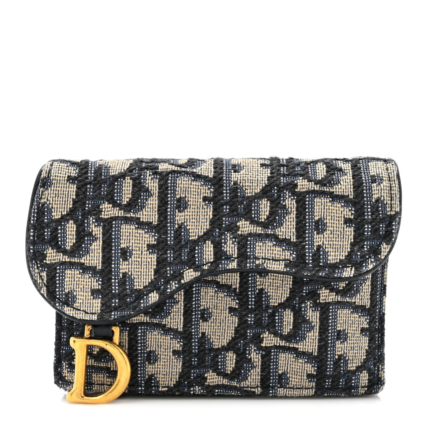 Oblique Saddle Card Holder Blue