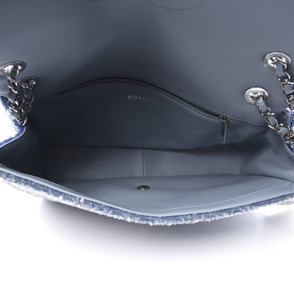 Chanel Sequin Large Waterfall Flap Light Blue 4 of 10