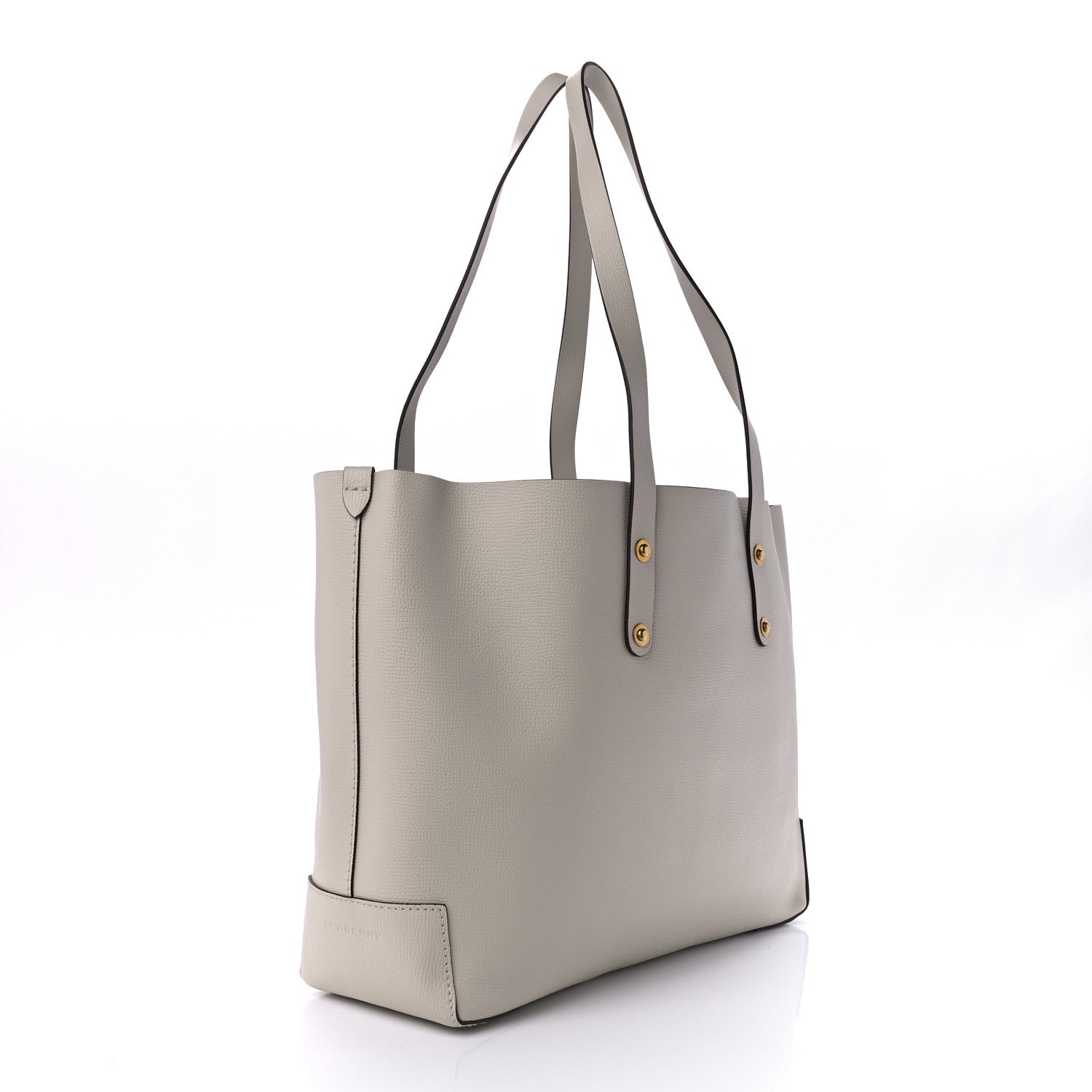 Burberry Calfskin Crest Embossed Small Tote Limestone 2 of 11