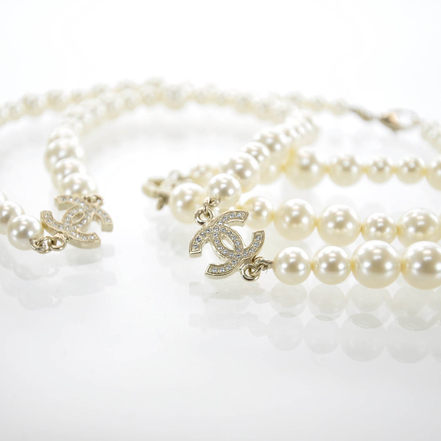 Crystal CC Pearl Necklace