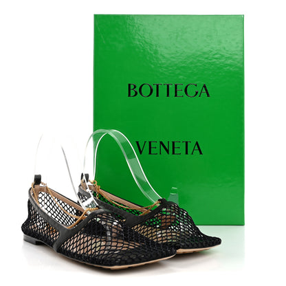 Bottega Veneta Mesh Nappa Chunky Chain Stretch Ballerina Flats 37 Black 9 of 9