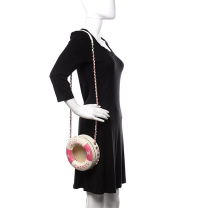 Chanel Lambskin Coco Lifesaver Round Bag Pink White 2 of 13