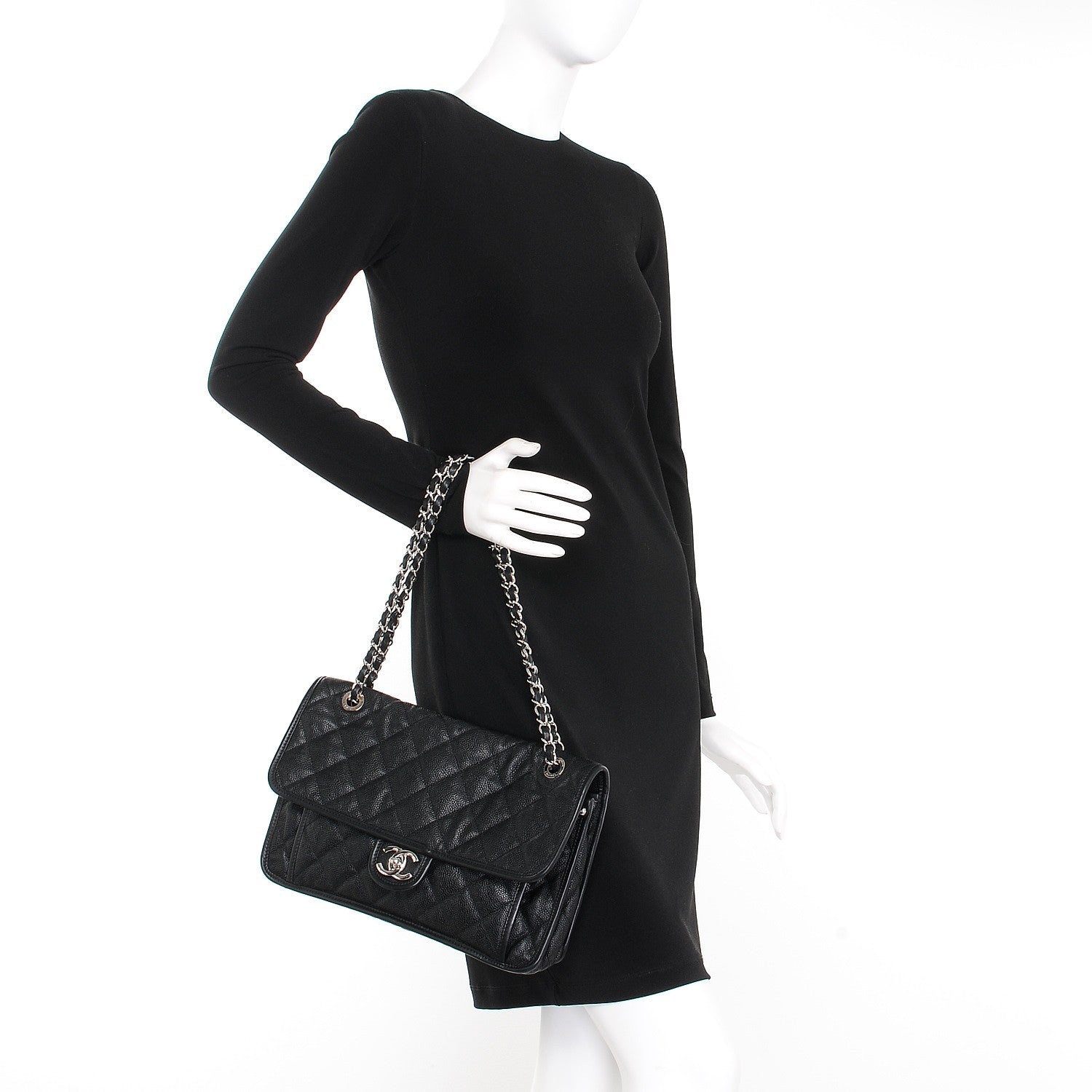 Chanel Caviar Quilted Large French Riviera Flap Black 2 of 13