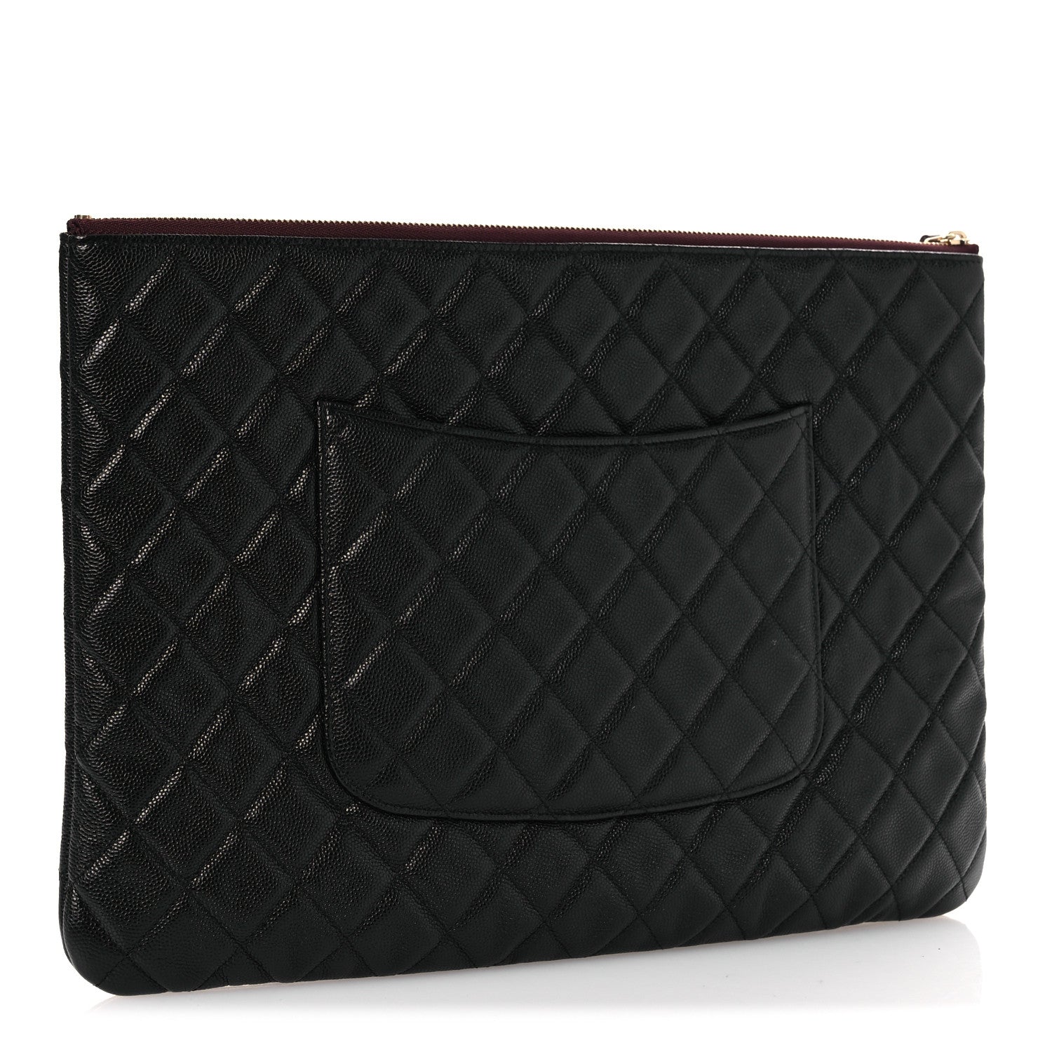 Chanel Caviar Quilted Large Cosmetic Case Black 3 of 8