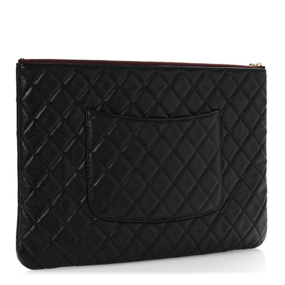 Chanel Caviar Quilted Large Cosmetic Case Black 3 of 8