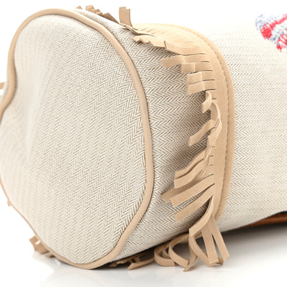 Hermes Toile Velvet Lambskin Tipi Print Childrens Drawstring Backpack Beige Coyote 9 of 9