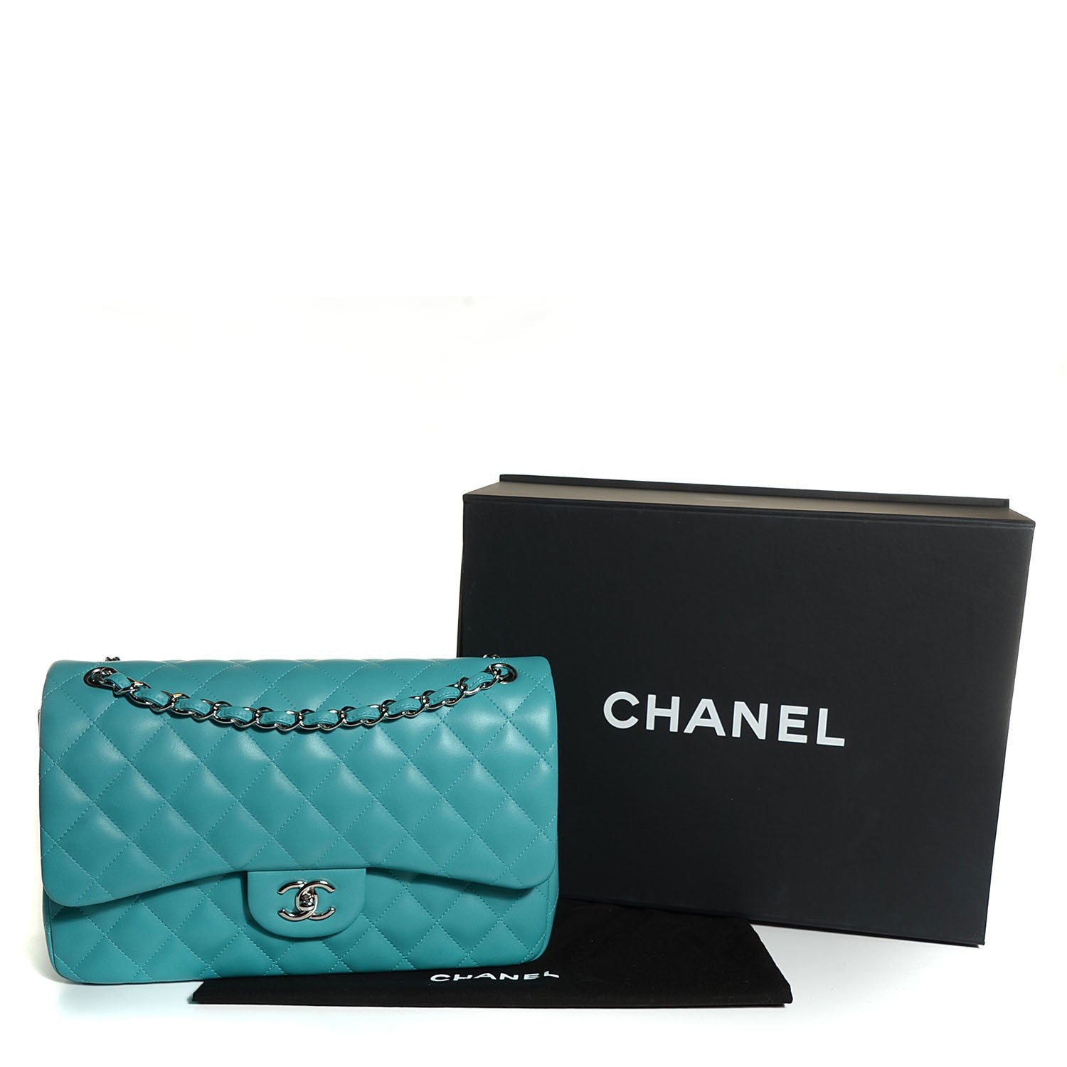 Chanel Lambskin Quilted Jumbo Double Flap Blue 5 of 9