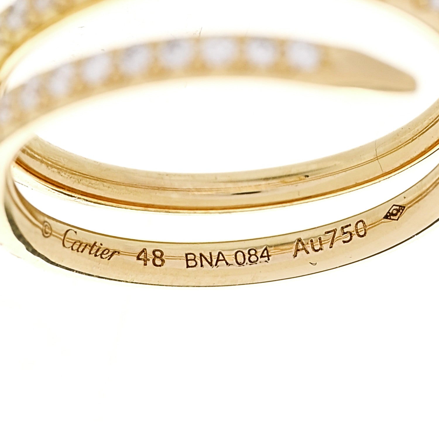 Cartier 18K Yellow Gold Diamond Double Juste Un Clou Paved Ring 48 4.5 5 of 6