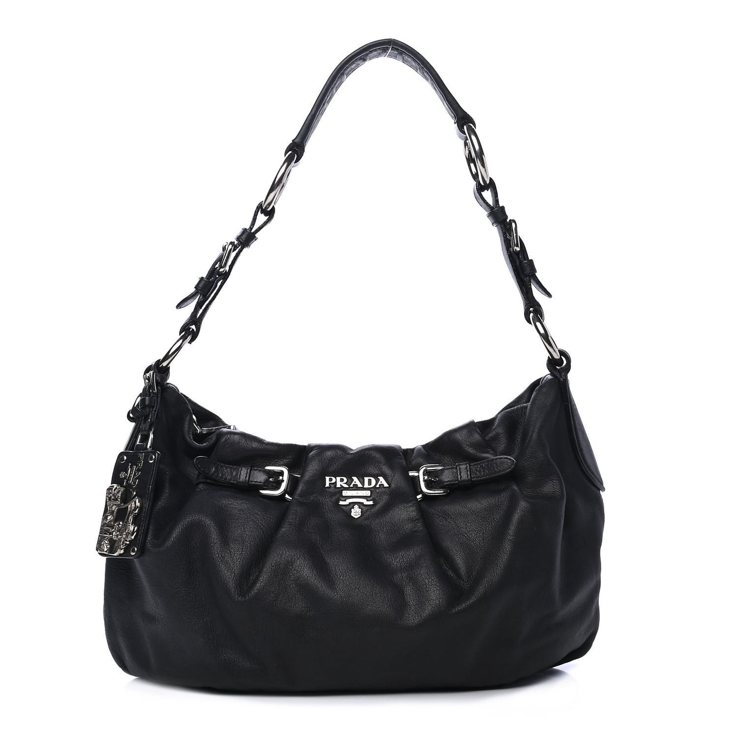 Soft Calf Pleated Hobo Black