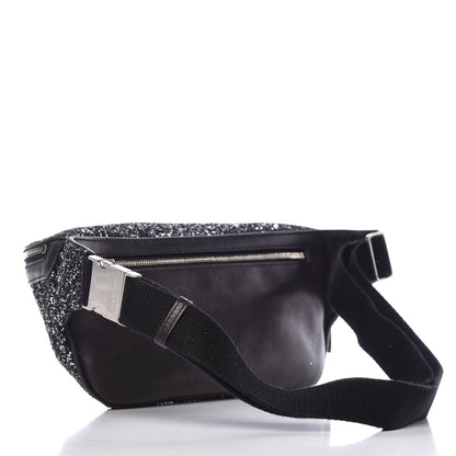 Saint Laurent Lambskin Glitter Belt Bag Metallic Black 3 of 6