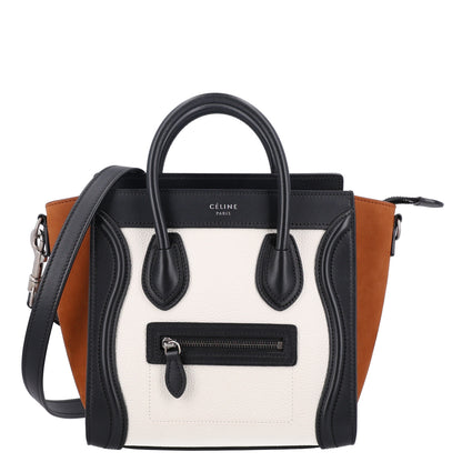 Celine Baby Grained Calfskin Nubuck Nano Tri-Color Luggage Seashell 1 of 9