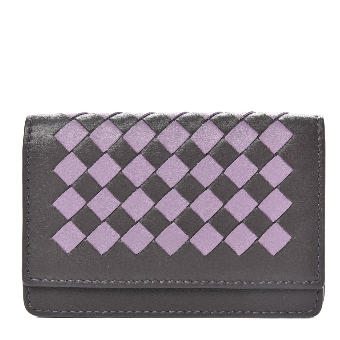 Nappa Intrecciato Card Holder Purple