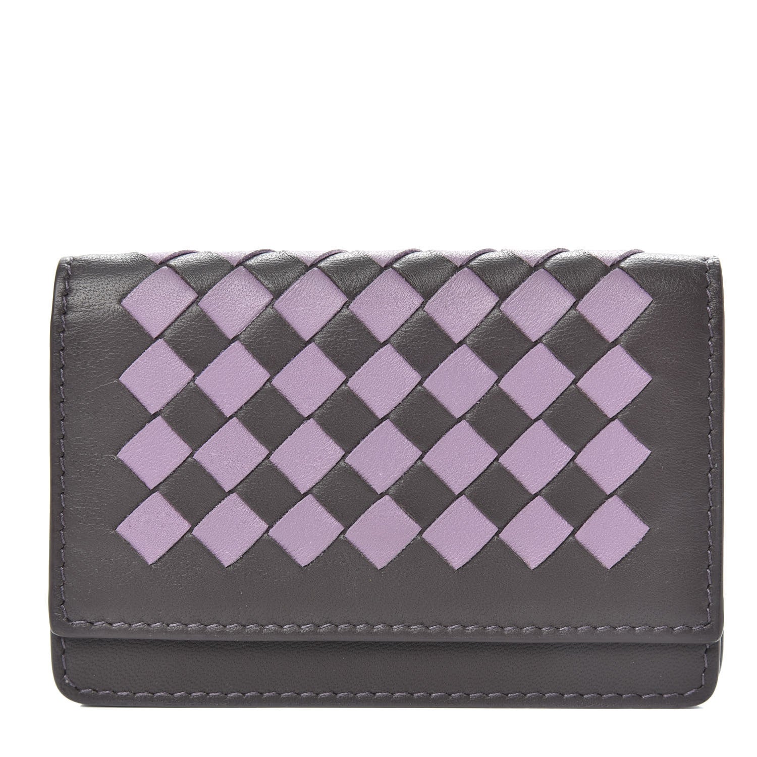 Bottega Veneta Nappa Intrecciato Card Holder Purple 1 of 9