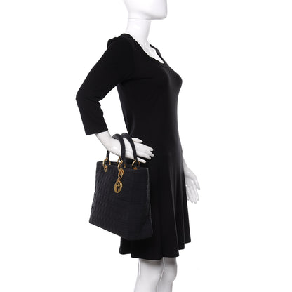 Christian Dior Nylon Cannage Large Lady Dior Black 2 of 11