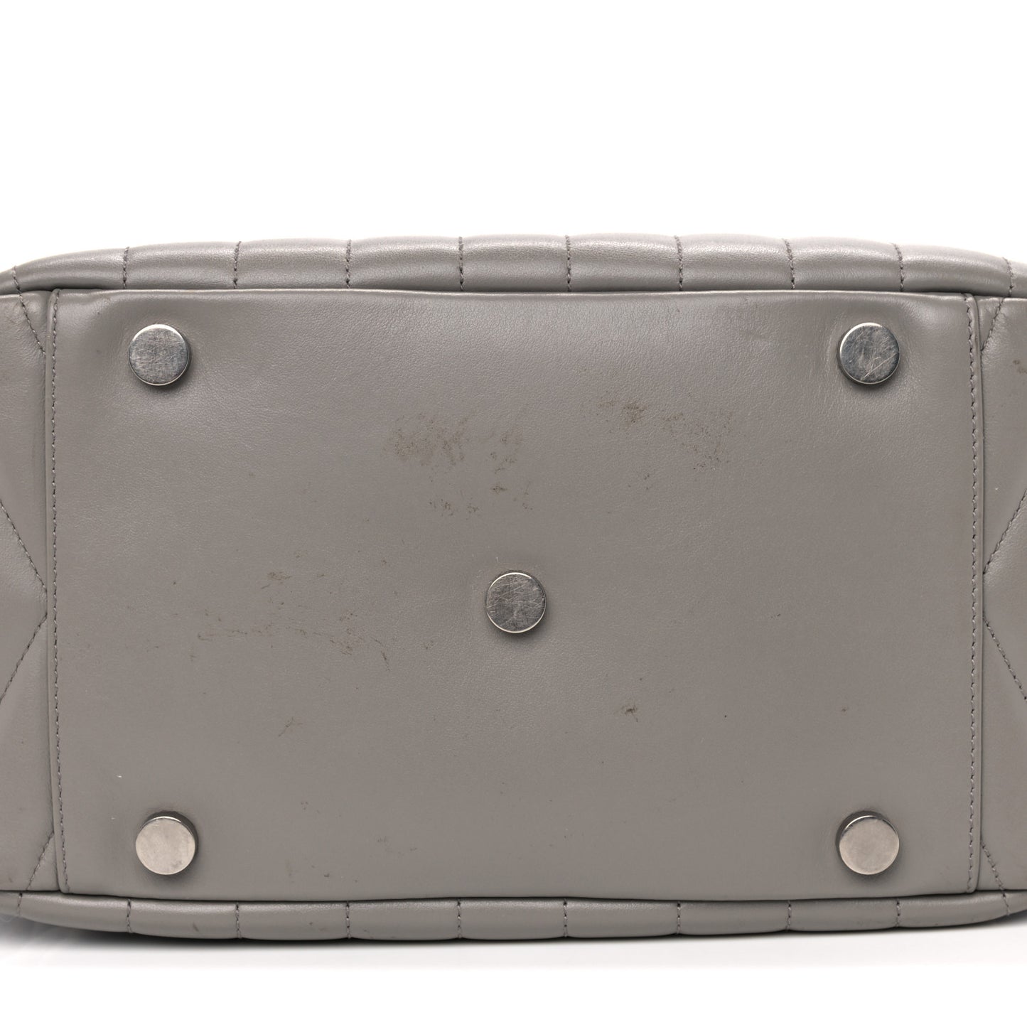 Calfskin Y Quilted Monogram Medium Loulou Bowling Bag Light Grey