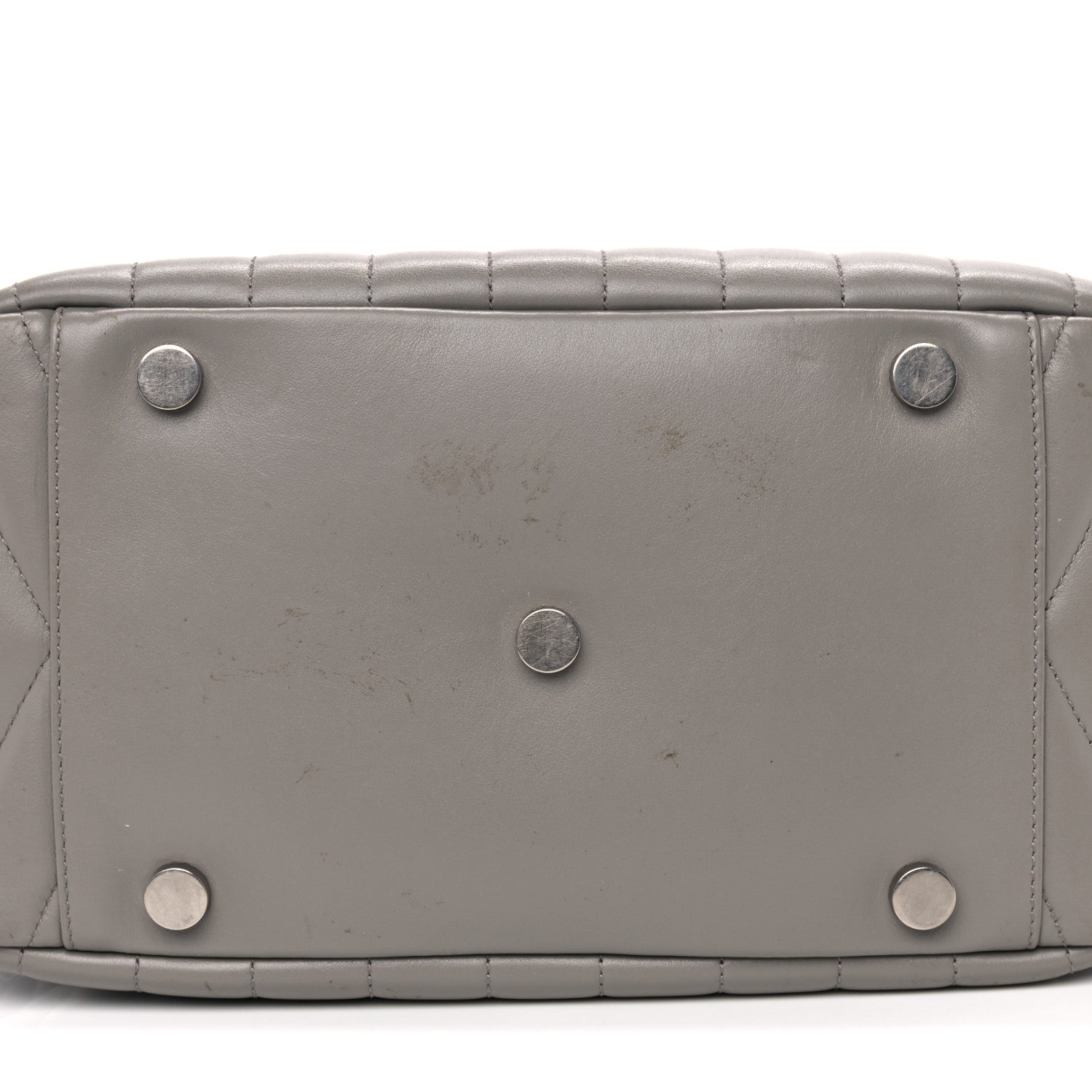 Saint Laurent Calfskin Y Quilted Monogram Medium Loulou Bowling Bag Light Grey 14 of 15