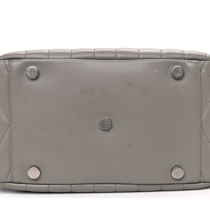 Saint Laurent Calfskin Y Quilted Monogram Medium Loulou Bowling Bag Light Grey 14 of 15