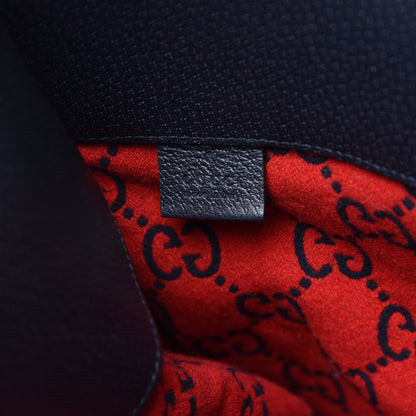 Gucci Covered Wool Textured Dollar Calfskin GG Monogram Large Tote Bag Blue Red 7 of 9