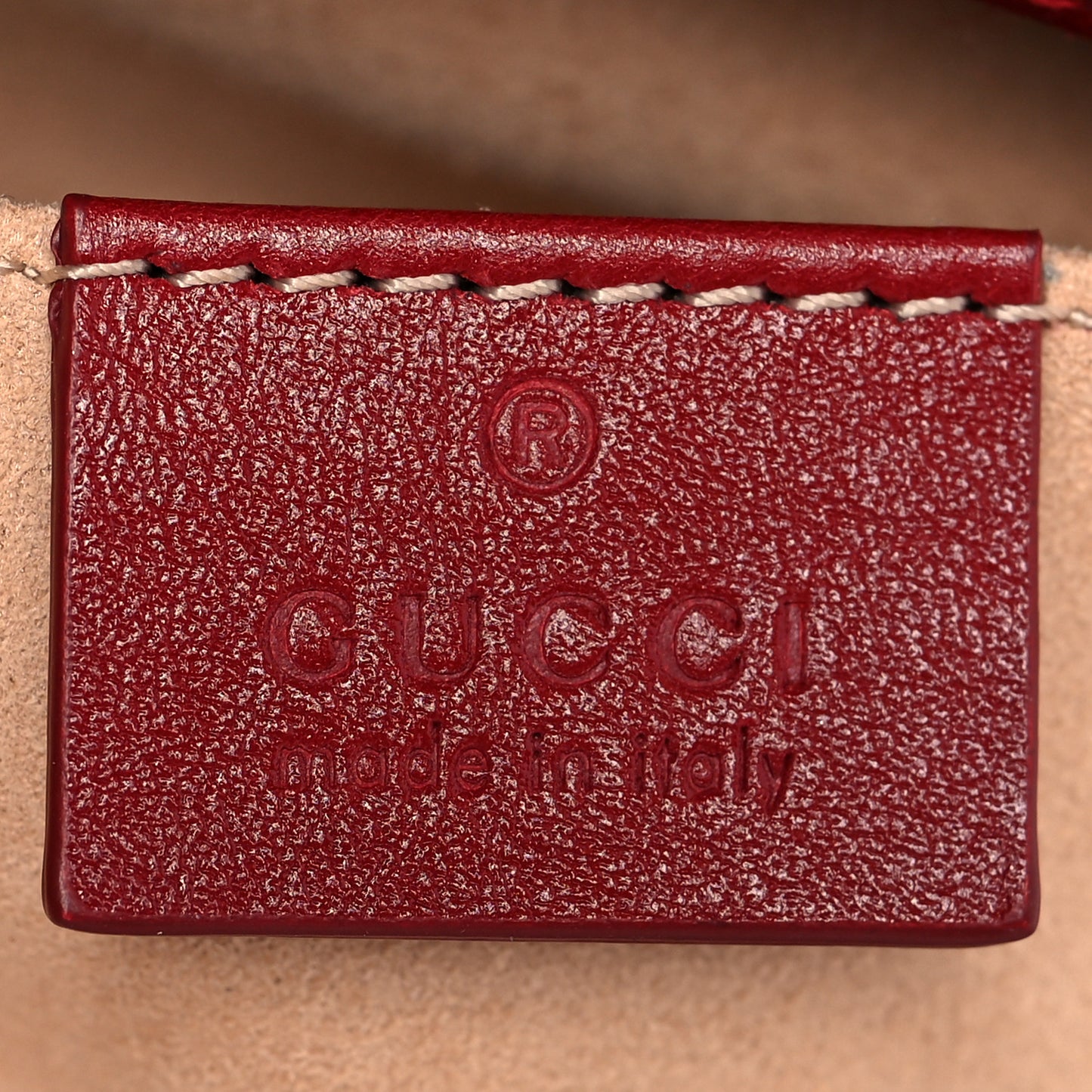 Monogram Azalea Calfskin Matelasse Diagonal Small GG Marmont Chain Shoulder Bag Beige Ebony New Cherry Red