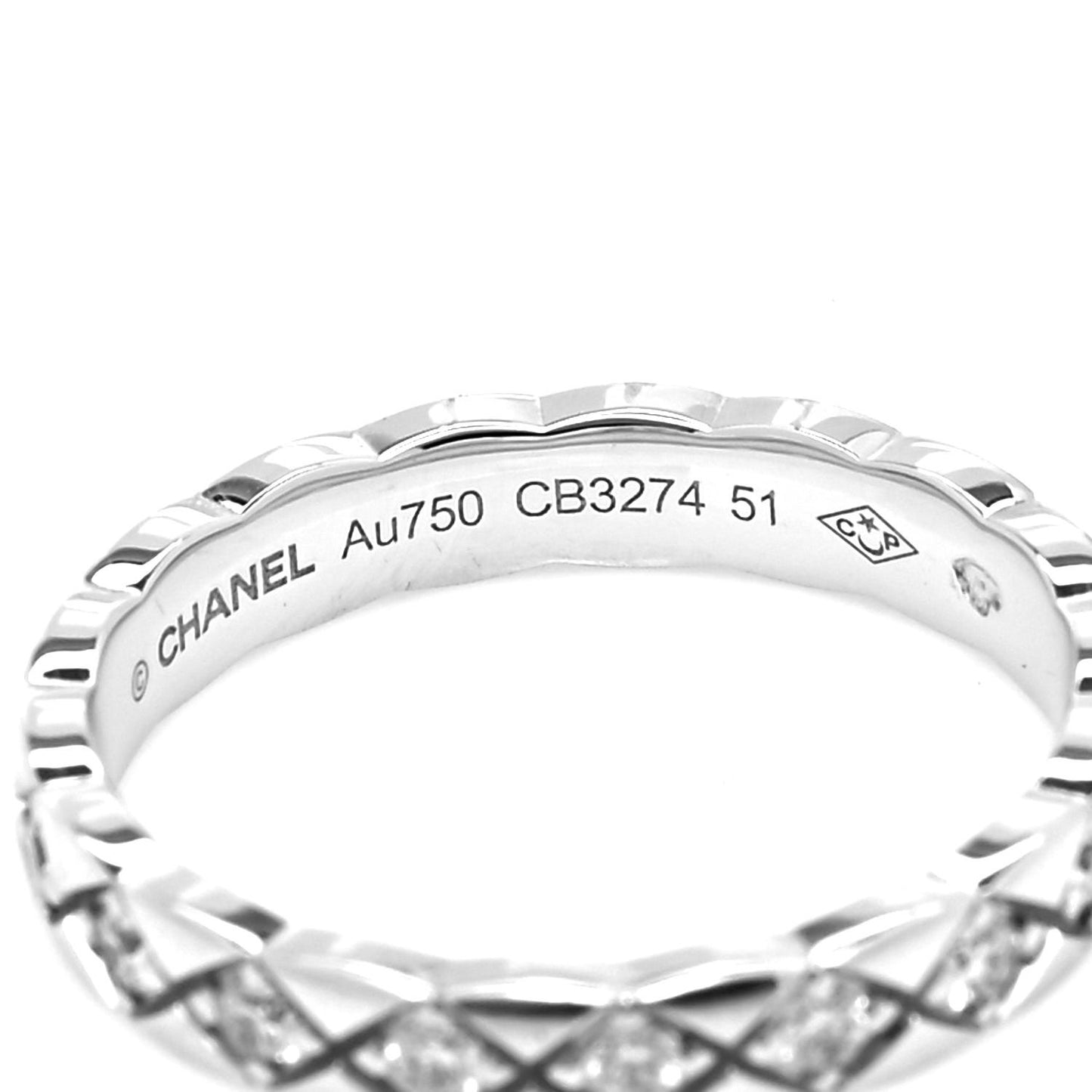 18K White Gold Diamond Mini Coco Crush Ring 51 5.75