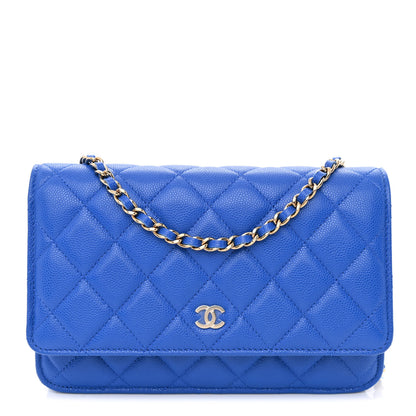 Chanel Caviar Quilted Wallet On Chain WOC Blue 1 of 12