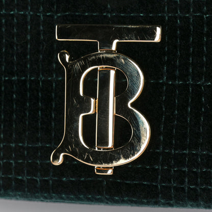 Burberry Velvet Quilted Small Lola Bag Dark Green 12 of 13