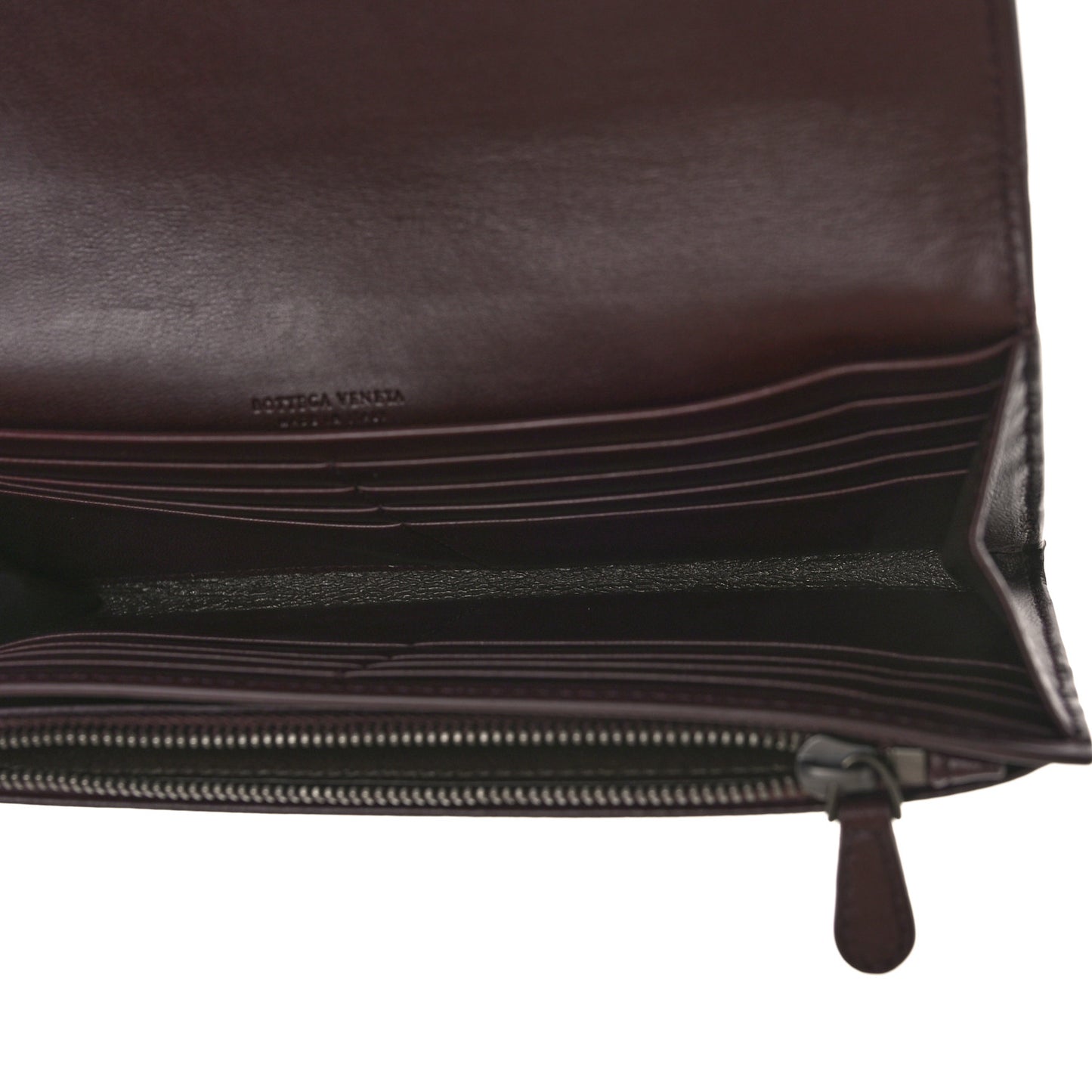 Nappa Intrecciato Continental Flap Wallet Bordeaux