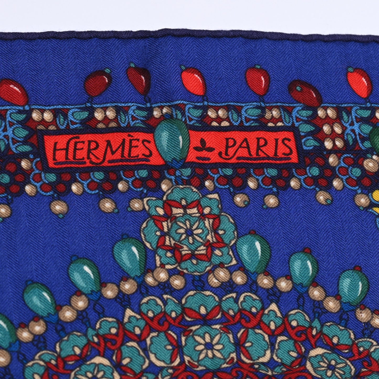 Cashmere Silk Parures Des Maharajas Shawl 140 Iris Rouge Petrole
