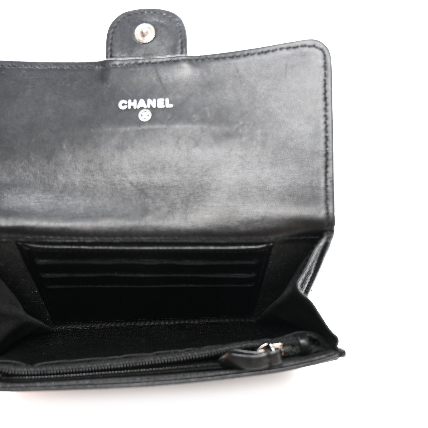 Chanel Lambskin Quilted Medium Flap Wallet Black 5 of 10