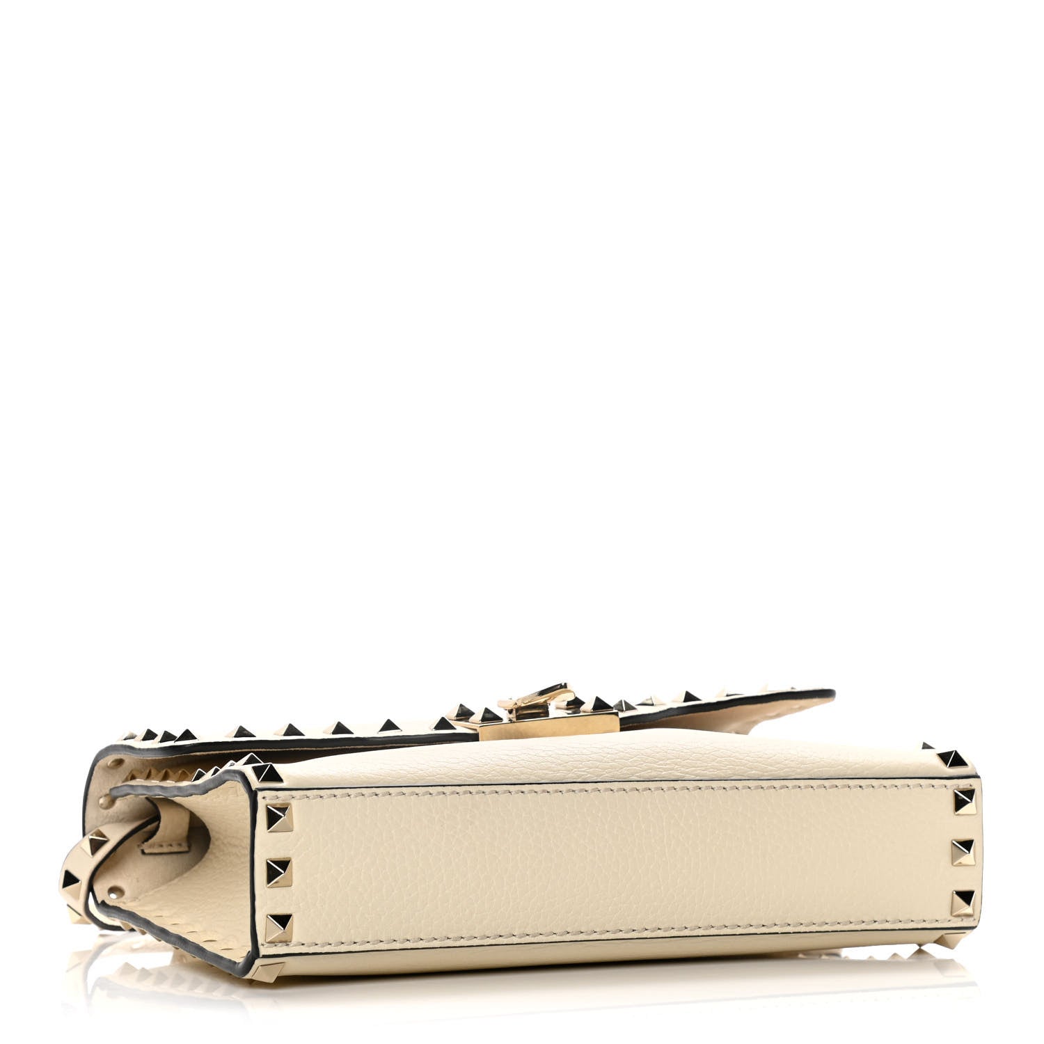 Valentino Garavani Pebbled Calfskin Medium Rockstud Flip Lock Crossbody Bag Light Ivory 4 of 22