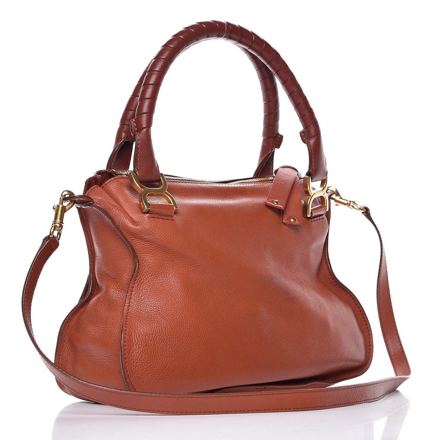 Chloe Calfskin Medium Marcie Satchel Tan 4 of 15