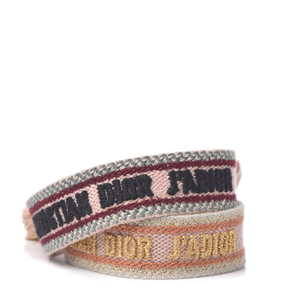 Christian Dior Woven Cotton J'Adior Friendship Bracelet Set Nude 1 of 6