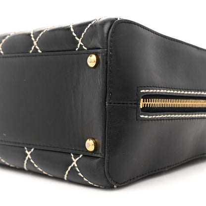 Chanel Calfskin Contrast Stitch Surpique Bowler Black 10 of 14