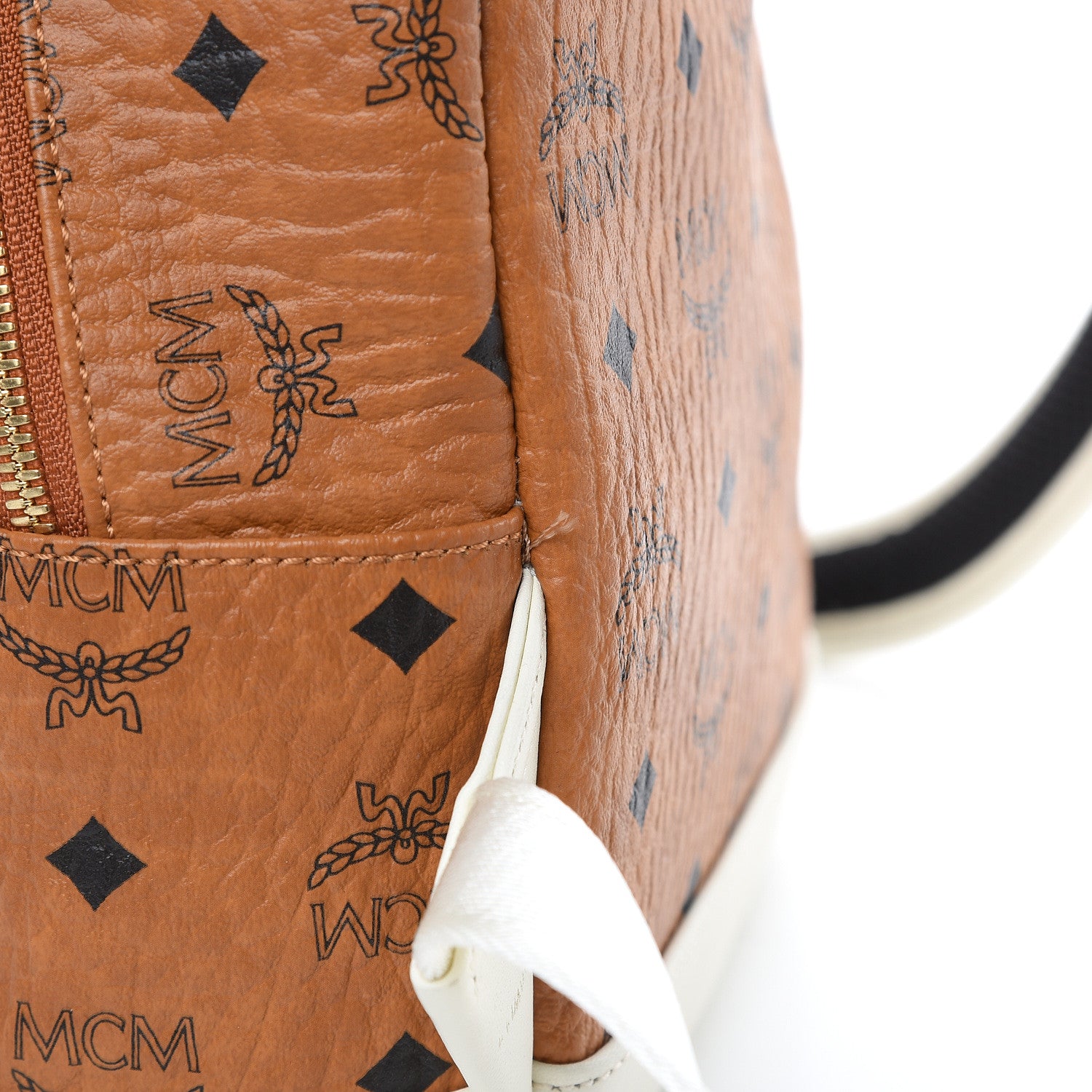 MCM Visetos Mini Stark Backpack Cognac White 9 of 10