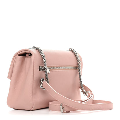 Saint Laurent Grain De Poudre Small West Hollywood Monogram Fold-Over Bag Pale Blush 3 of 9