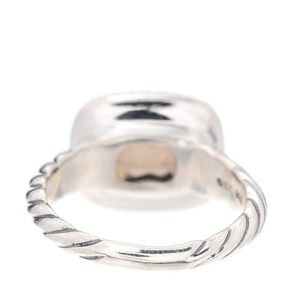 David Yurman Sterling Silver Diamond Smoky Quartz 10mm Noblesse Ring 52 6 4 of 5
