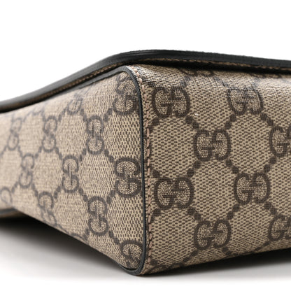 Gucci GG Supreme Monogram Web Flap Messenger Bag Black 9 of 10