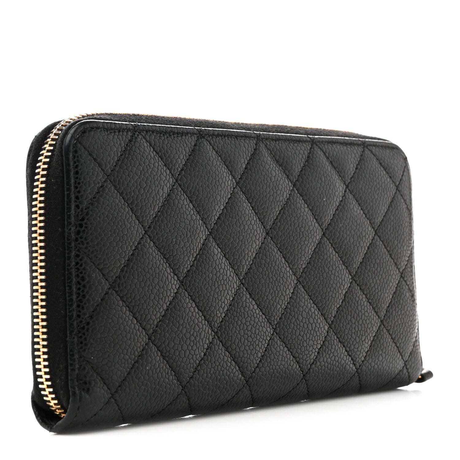 Chanel Caviar Quilted Large Gusset Zip Around Wallet Navy 3 of 12