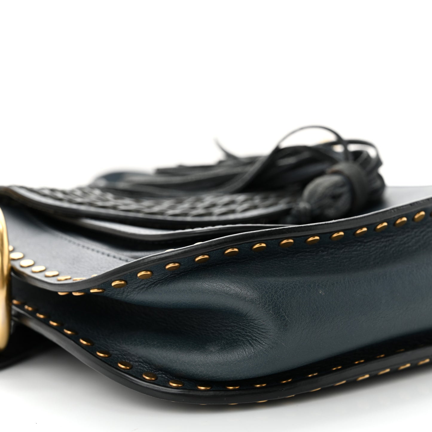 Calfskin Braided Small Hudson Shoulder Bag Blue