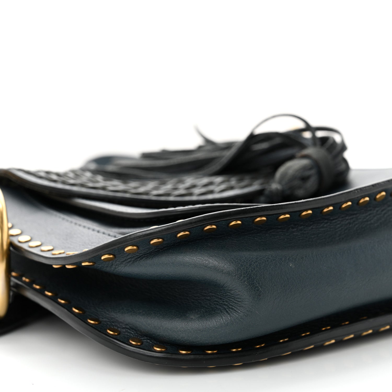 Chloe Calfskin Braided Small Hudson Shoulder Bag Blue 9 of 12