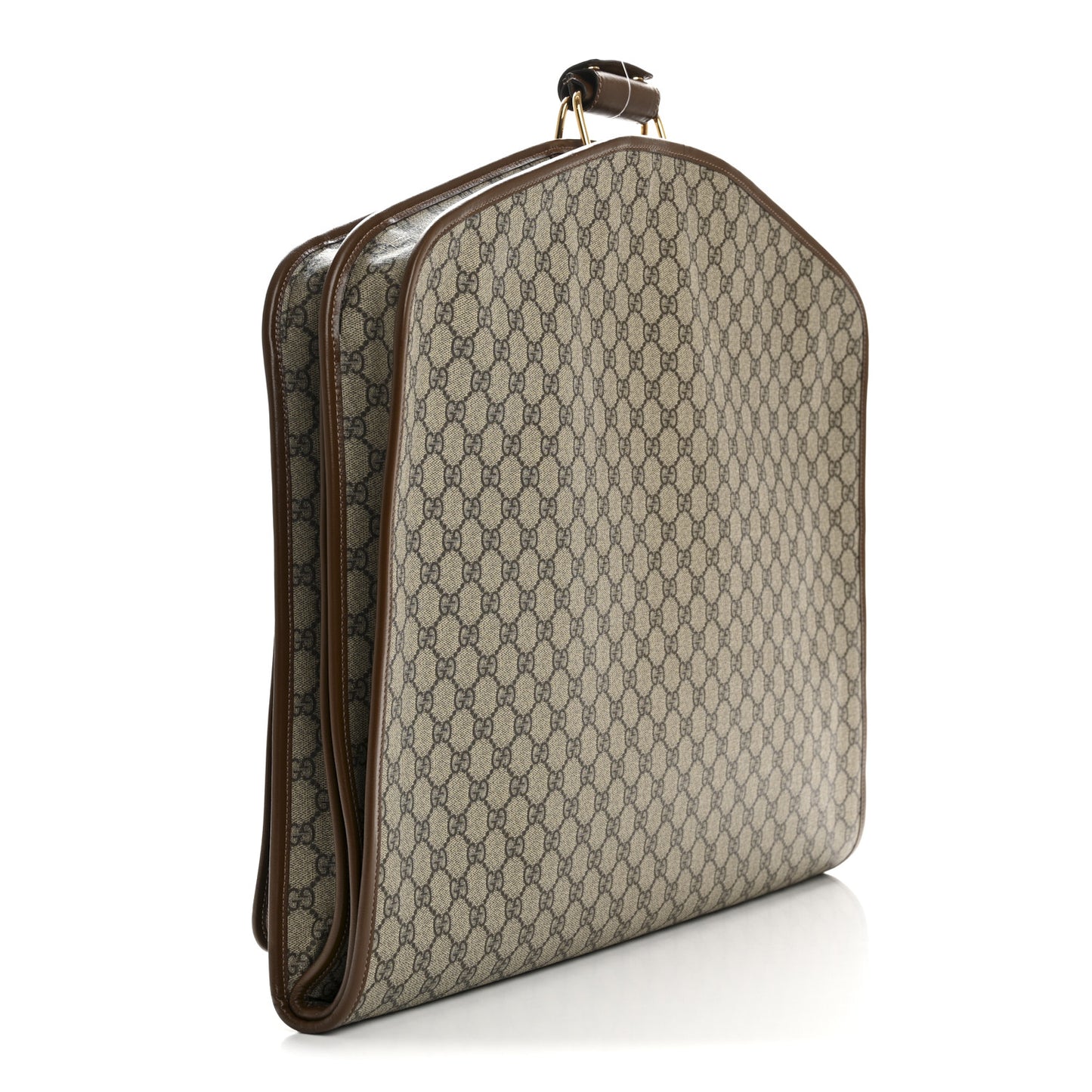 GG Supreme Monogram Azalea Calfskin Retro Interlocking G Garment Bag Beige Ebony Brown Sugar