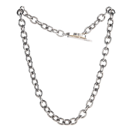 Gucci Stainless Steel 18K Yellow Gold Monogram Choker Toggle Clasp Necklace 3 of 6