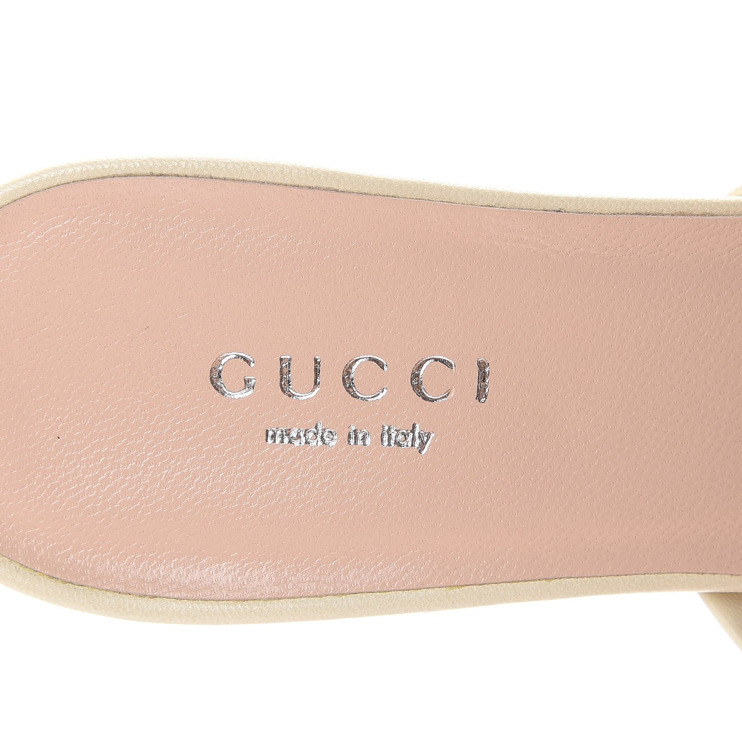 Gucci Malaga Kid Crawford Knot Mid Heel Slides 36.5 Vintage White 6 of 8