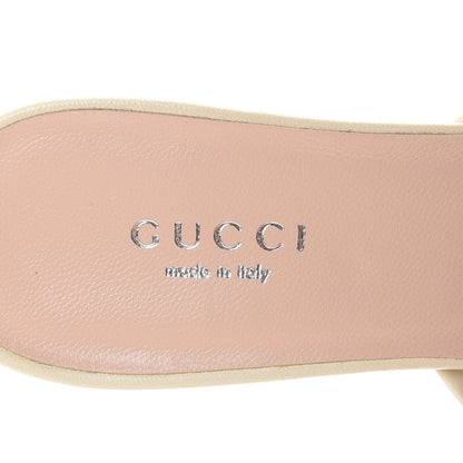 Gucci Malaga Kid Crawford Knot Mid Heel Slides 36.5 Vintage White 6 of 8