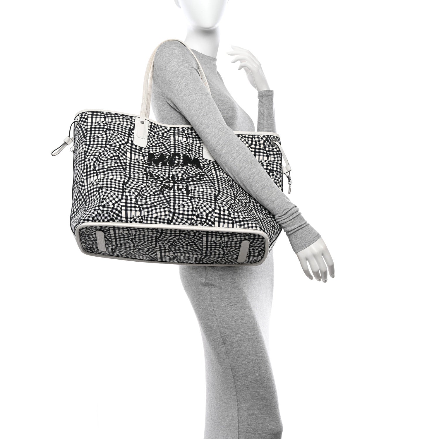 MCM Visetos Large Liz Reversible Shopper Tote White 2 of 20