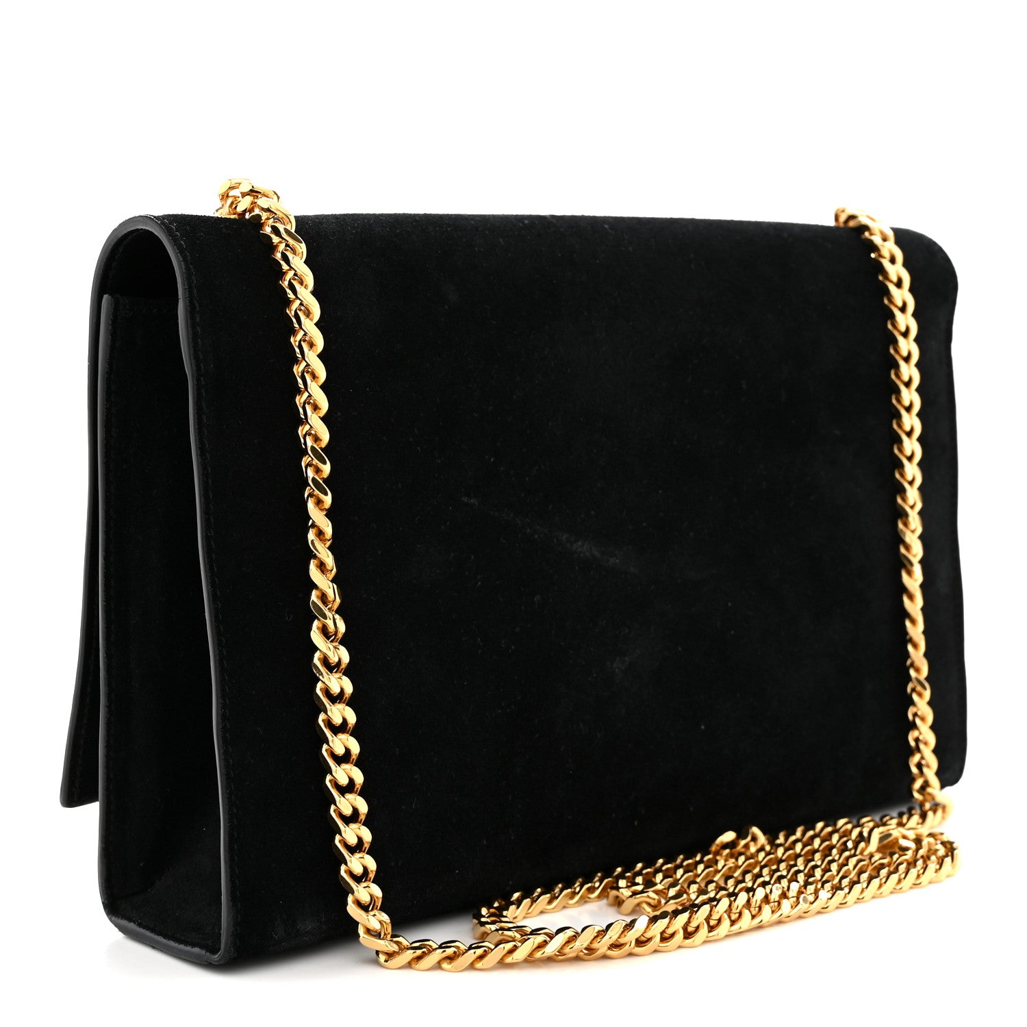 Saint Laurent Suede Medium Classic Monogram Kate Tassel Satchel Black 3 of 12