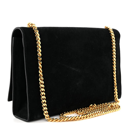 Saint Laurent Suede Medium Classic Monogram Kate Tassel Satchel Black 3 of 12
