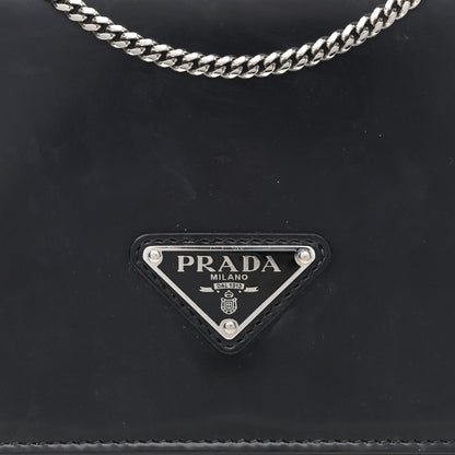 Prada Spazzolato Flap Slide Chain Shoulder Bag Black 7 of 9