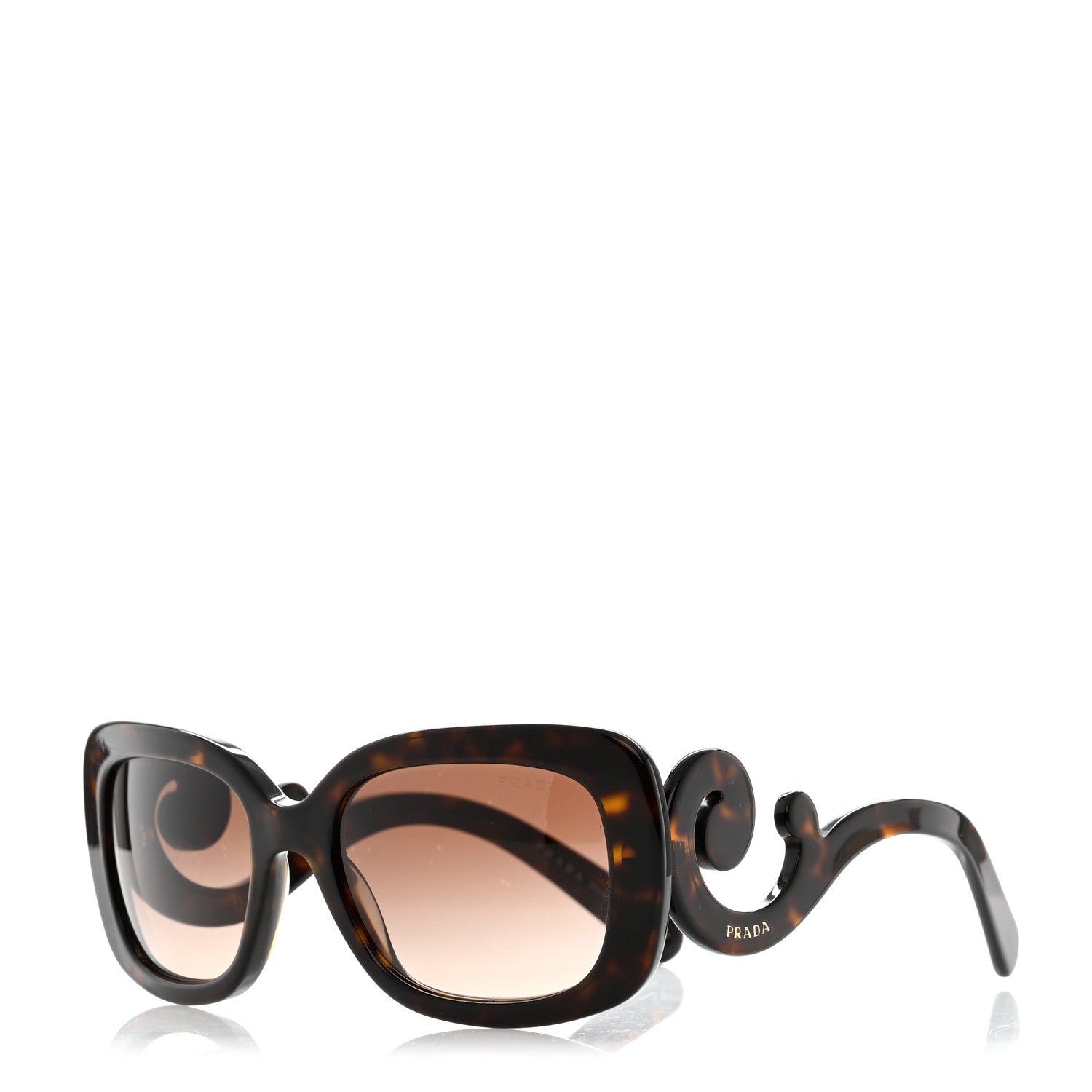 Prada Acetate Baroque Sunglasses SPR 27O Tortoise 1 of 8