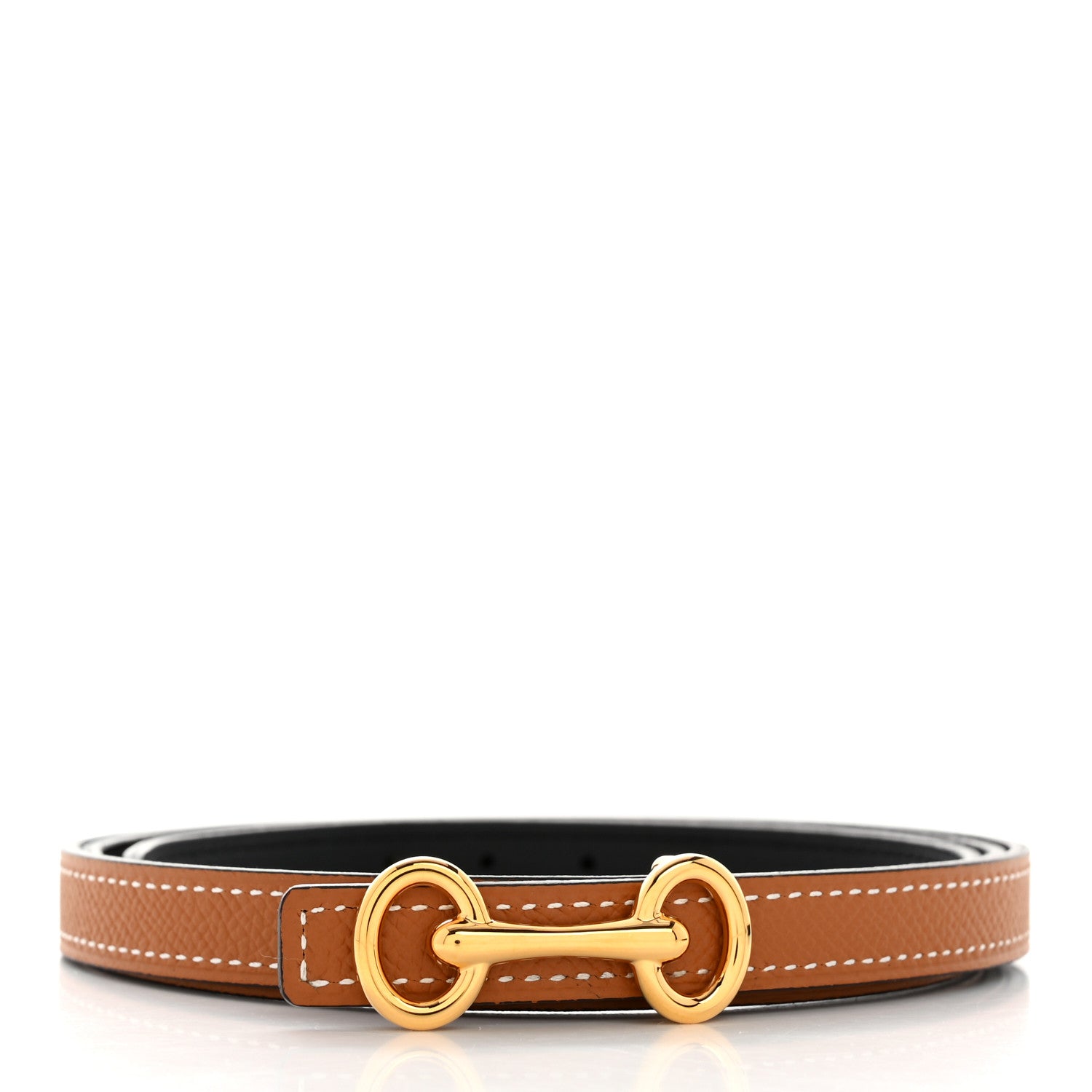 Hermes Epsom Swift 13mm Heritage Belt 95 38 Gold Black 2 of 9